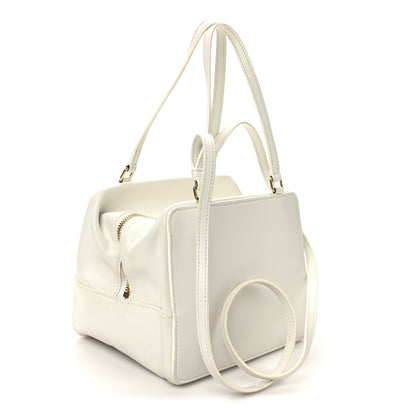 Celine Smooth Calfskin Cuir Triomphe Folded Cube Bag Arctic White 2 of 9