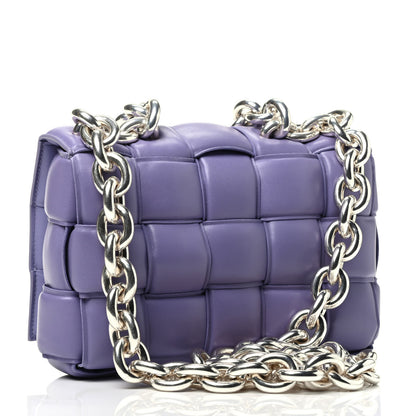 Bottega Veneta Lambskin Maxi Intreccio Padded Chain Cassette Crossbody Bag Lavender 2 of 12