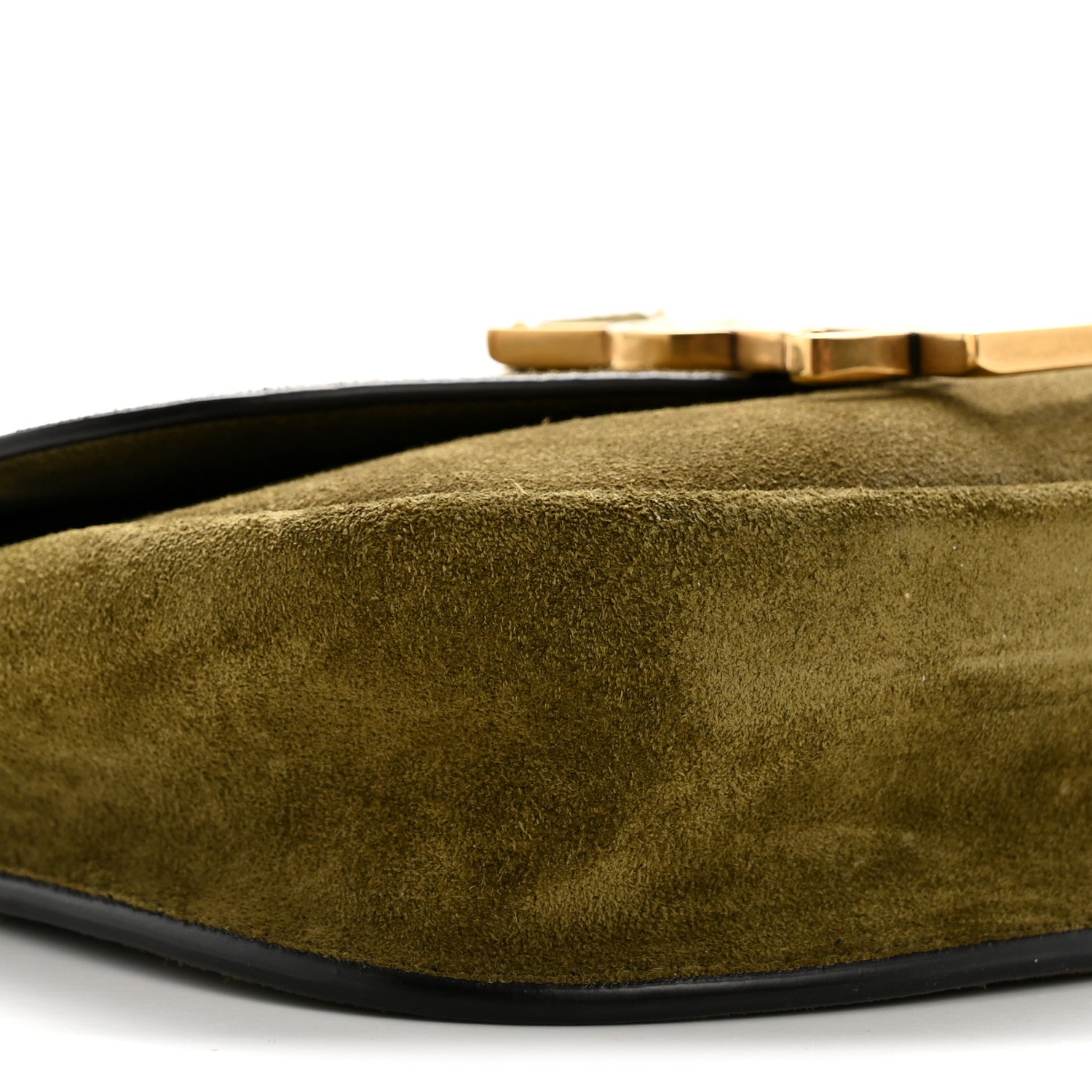 Saint Laurent Suede Calfskin Monogram Small Kaia Satchel Olive Green 9 of 13