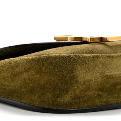 Saint Laurent Suede Calfskin Monogram Small Kaia Satchel Olive Green 9 of 13