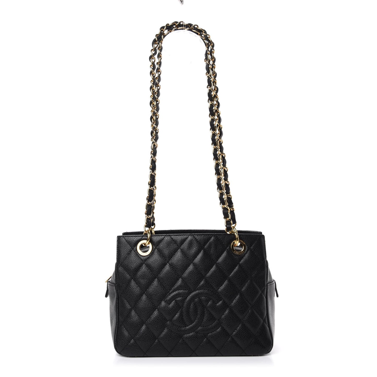 Caviar Quilted Petit Timeless Tote PTT Black