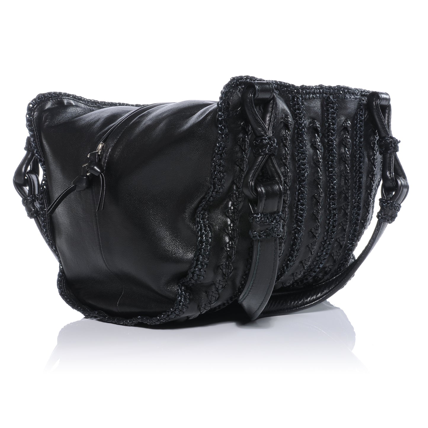 Nappa Crochet Raffia Bag Nero Black