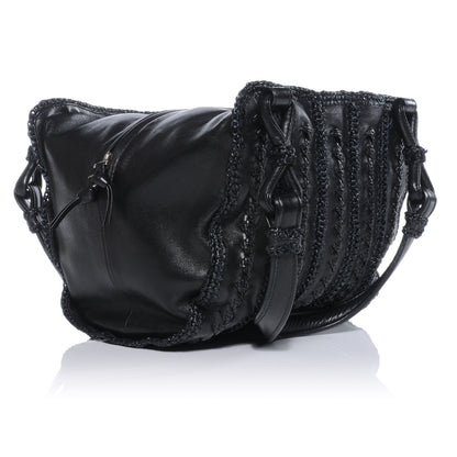 Bottega Veneta Nappa Crochet Raffia Bag Nero Black 3 of 8