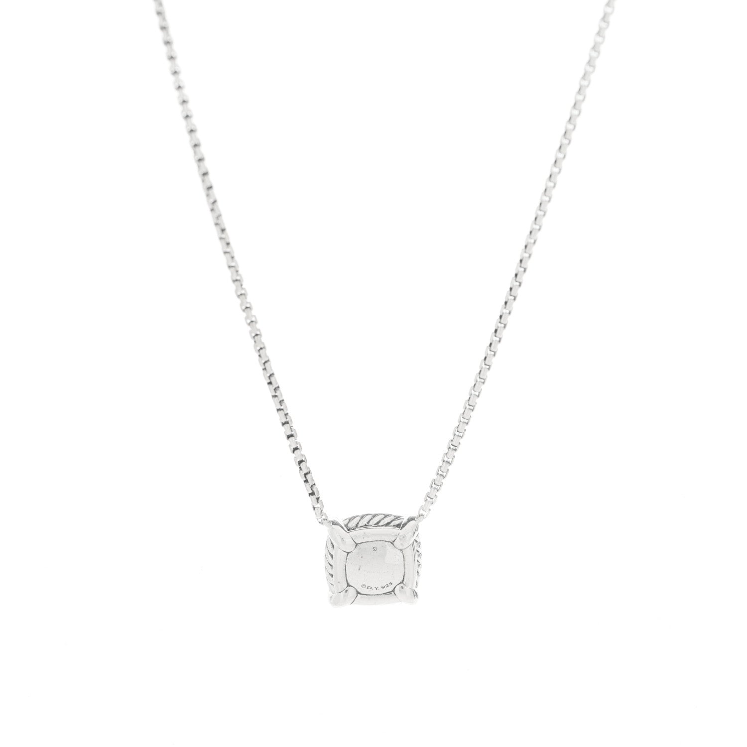 David Yurman Sterling Silver Diamond Black Onyx 7mm Chatelaine Pave Bezel Pendant Necklace 4 of 6