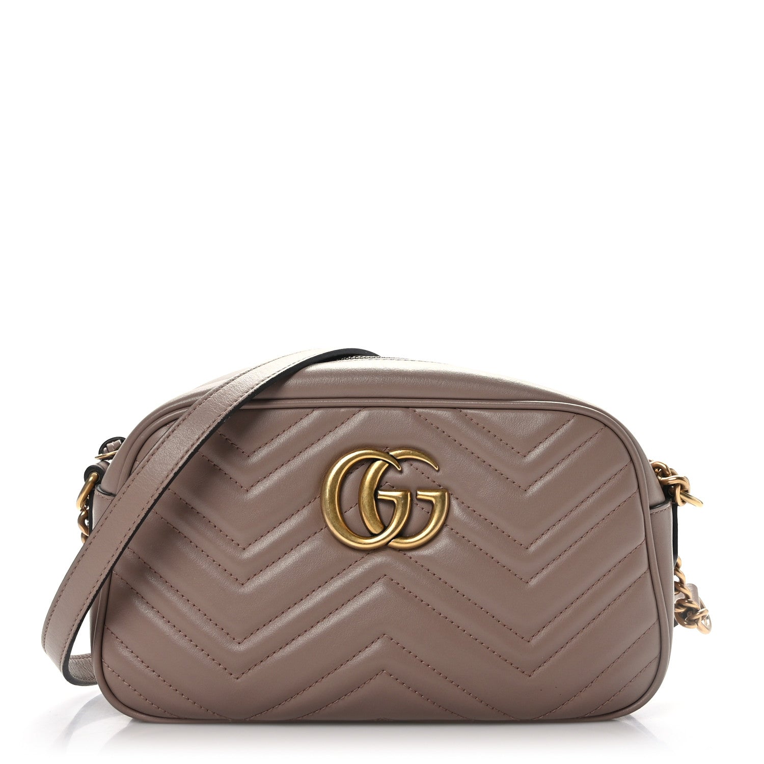Gucci Calfskin Matelasse Small GG Marmont Chain Shoulder Bag Porcelain Rose 1 of 9