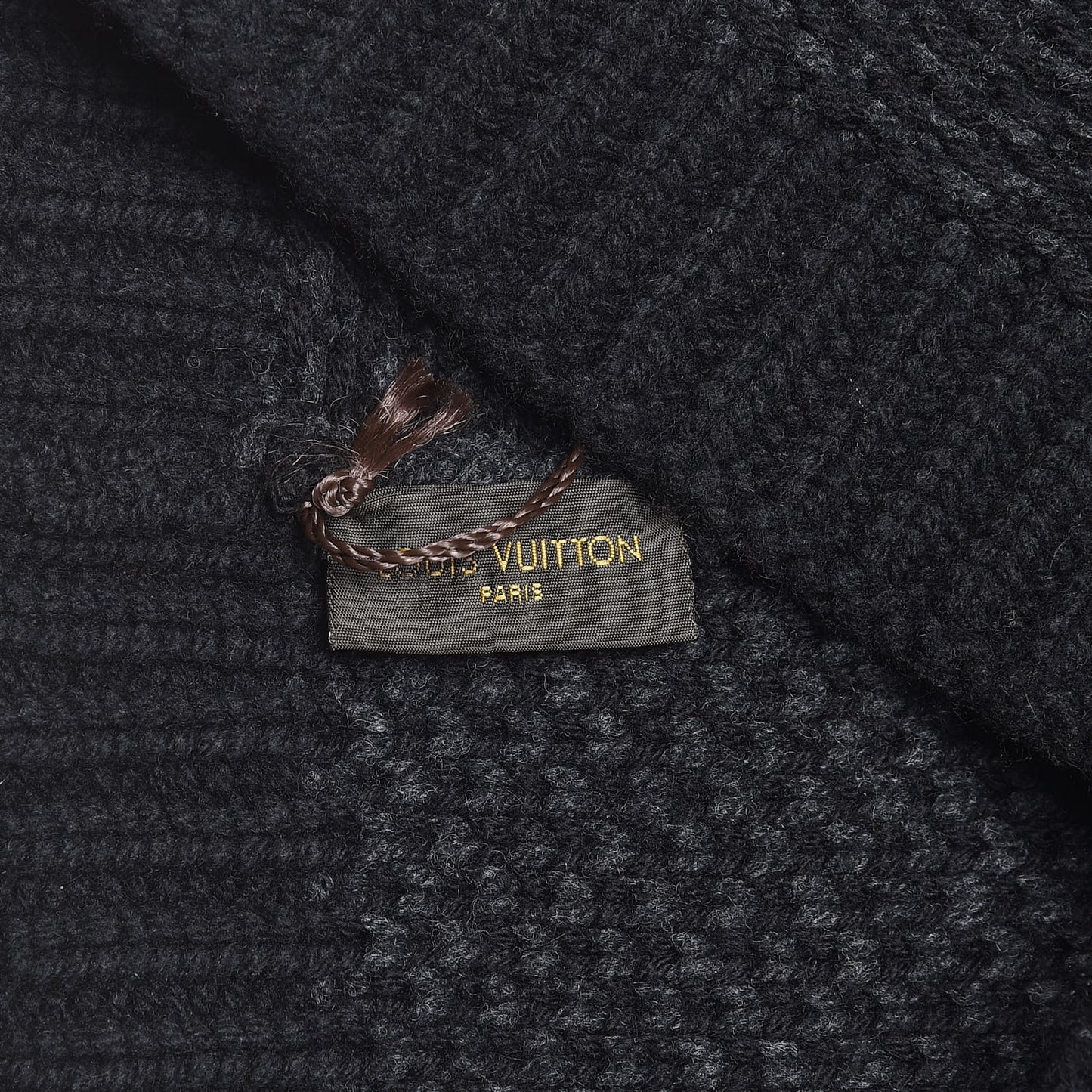 Wool Damier Geant Scarf Black