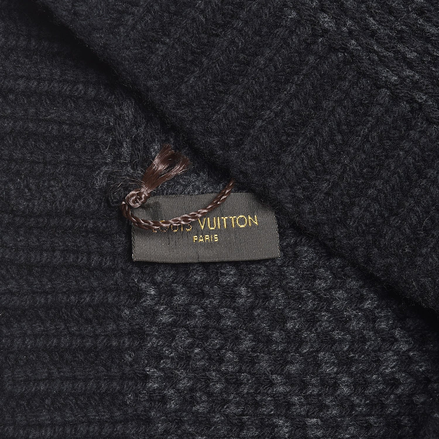 Louis Vuitton Wool Damier Geant Scarf Black 4 of 4