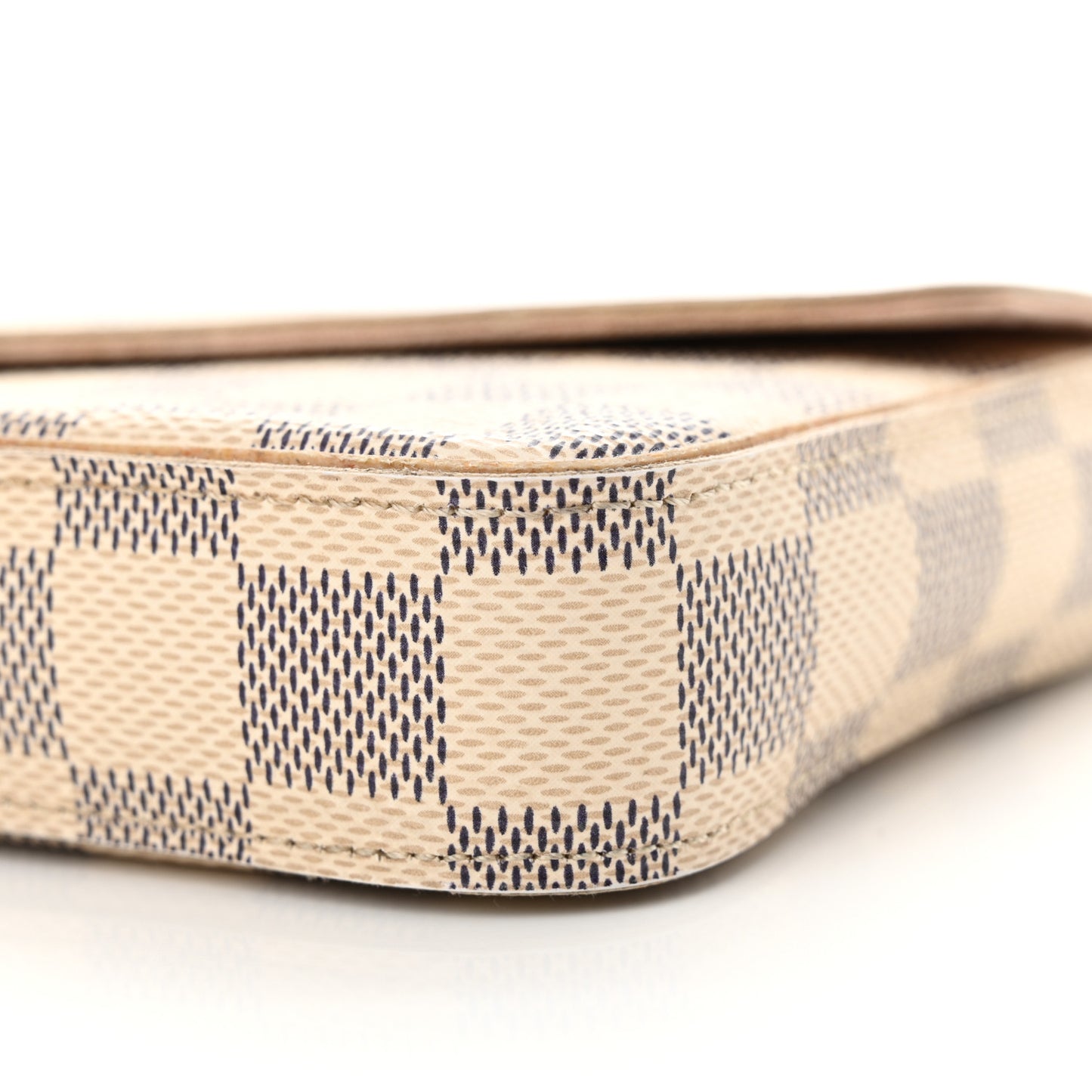 Damier Azur Pochette Felicie Chain Wallet Rose Ballerine