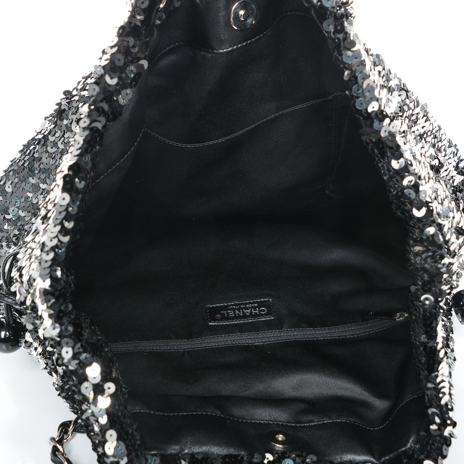 Chanel Sequin Summer Night Drawstring Tote Black 5 of 7