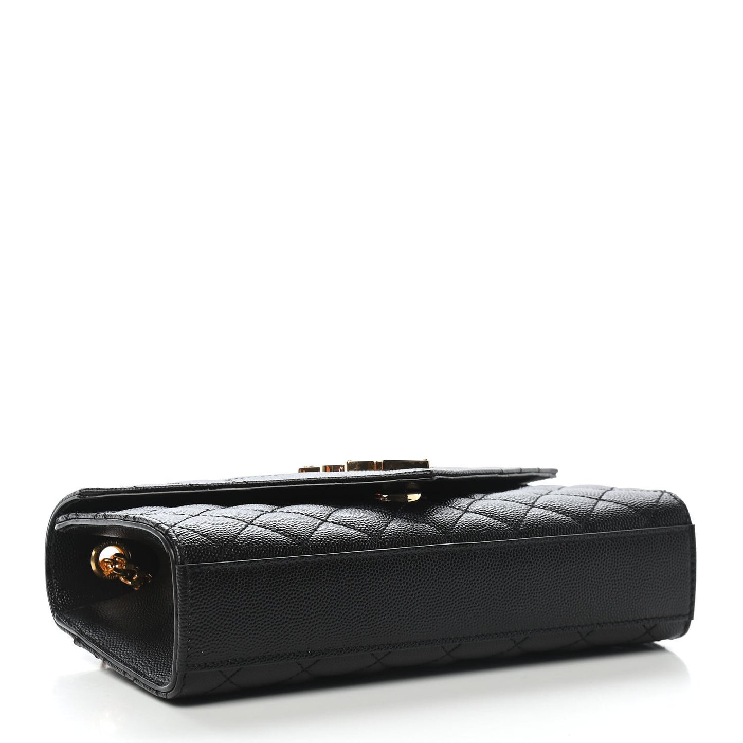 Grain De Poudre Textured Mixed Matelasse Triquilt Small Monogram Satchel Black