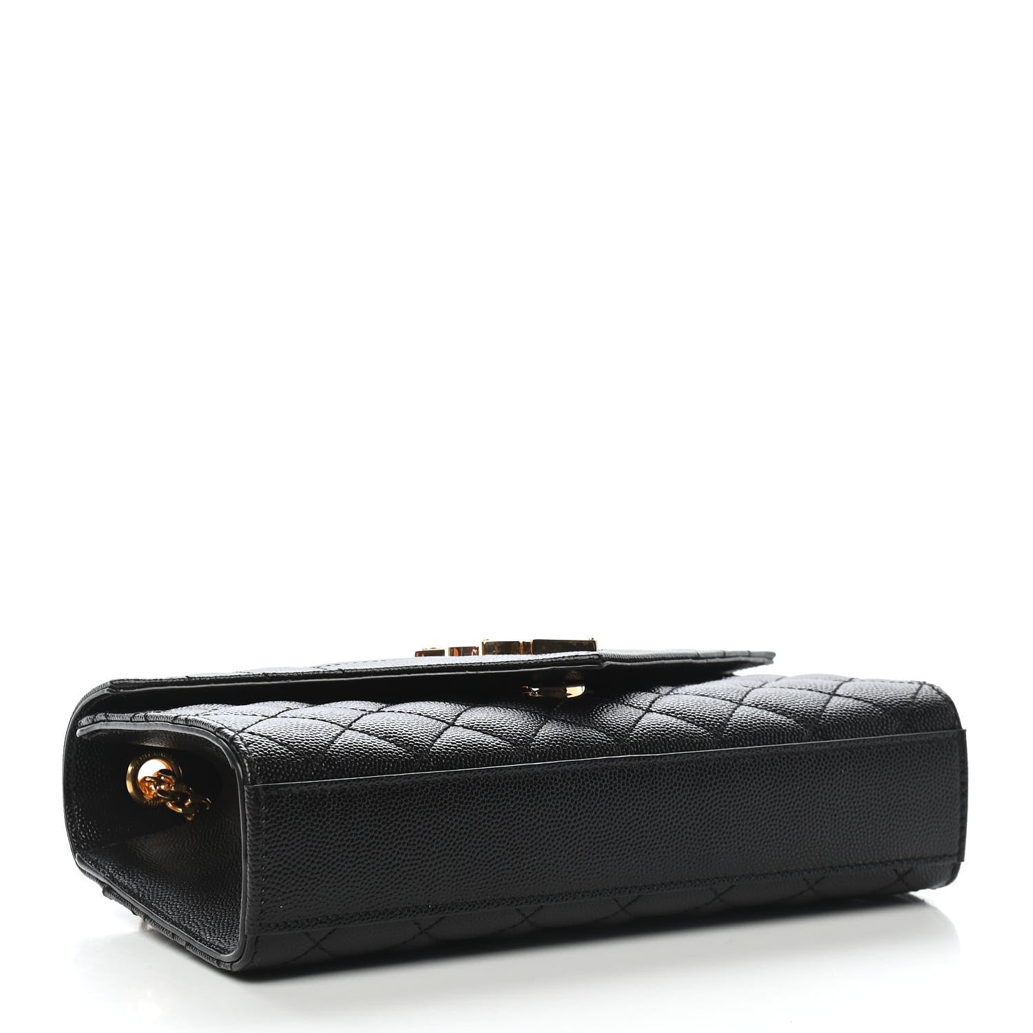 Saint Laurent Grain De Poudre Textured Mixed Matelasse Triquilt Small Monogram Satchel Black 4 of 8