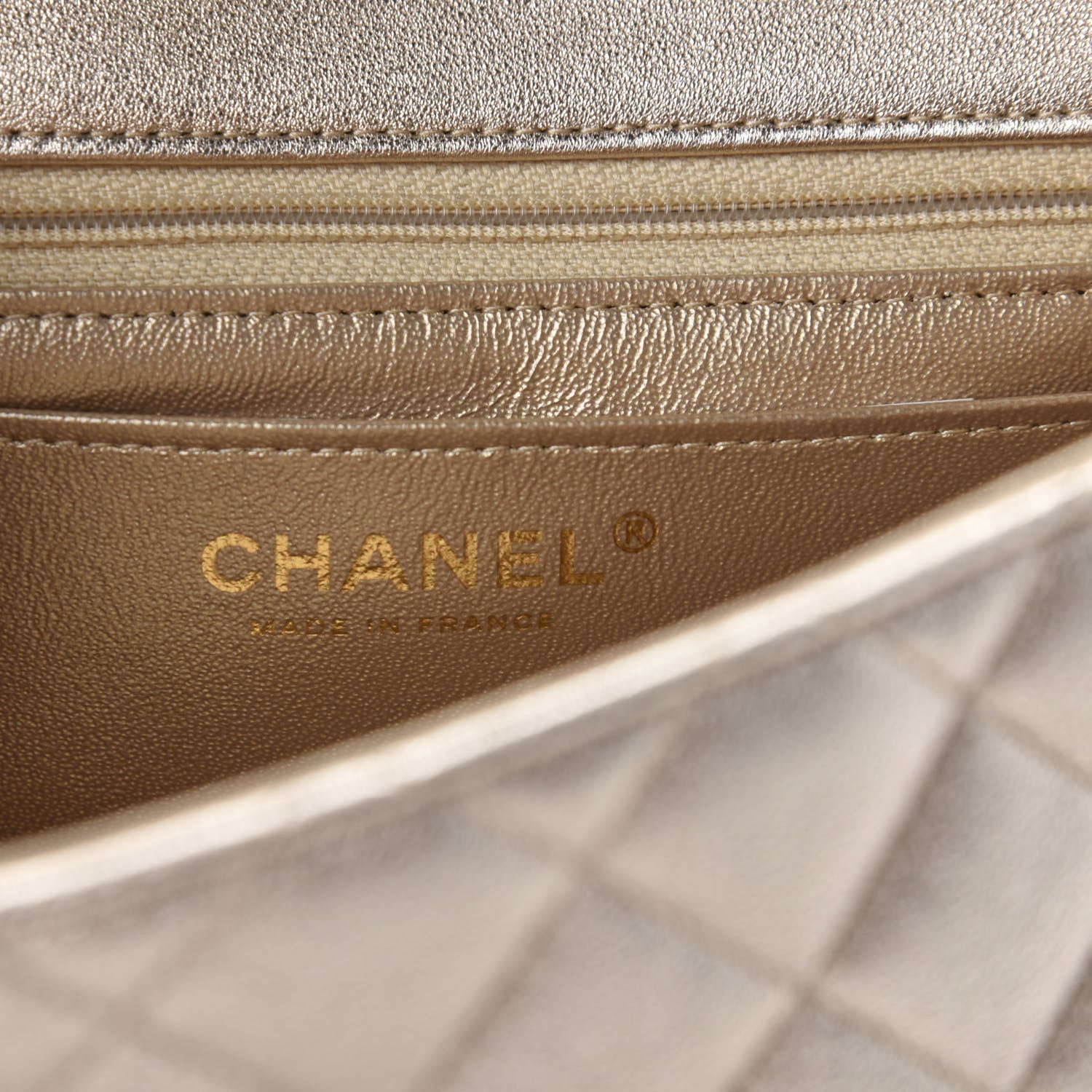 Chanel Metallic Lambskin Quilted Mini Square Flap Gold 7 of 9
