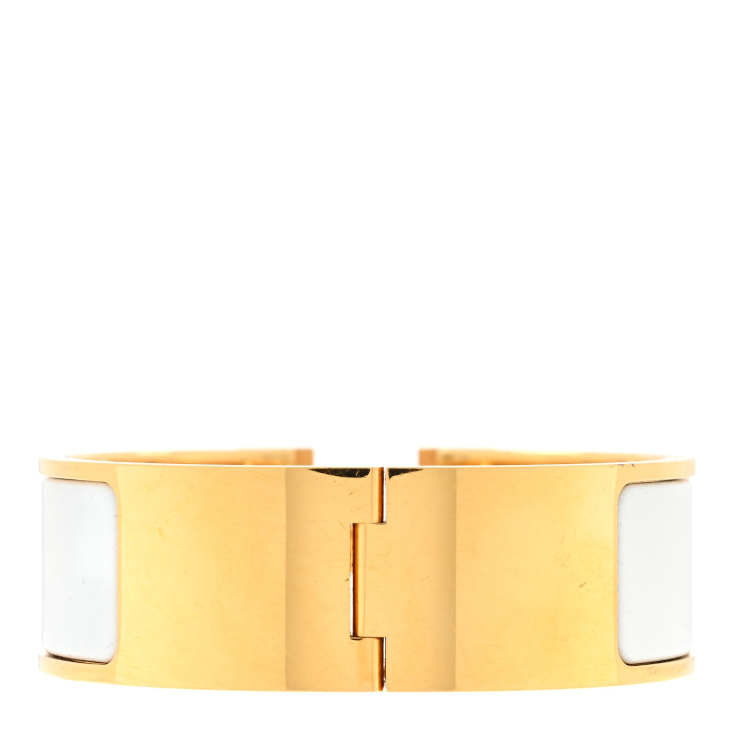 Enamel Wide Clic Clac H Bracelet PM White