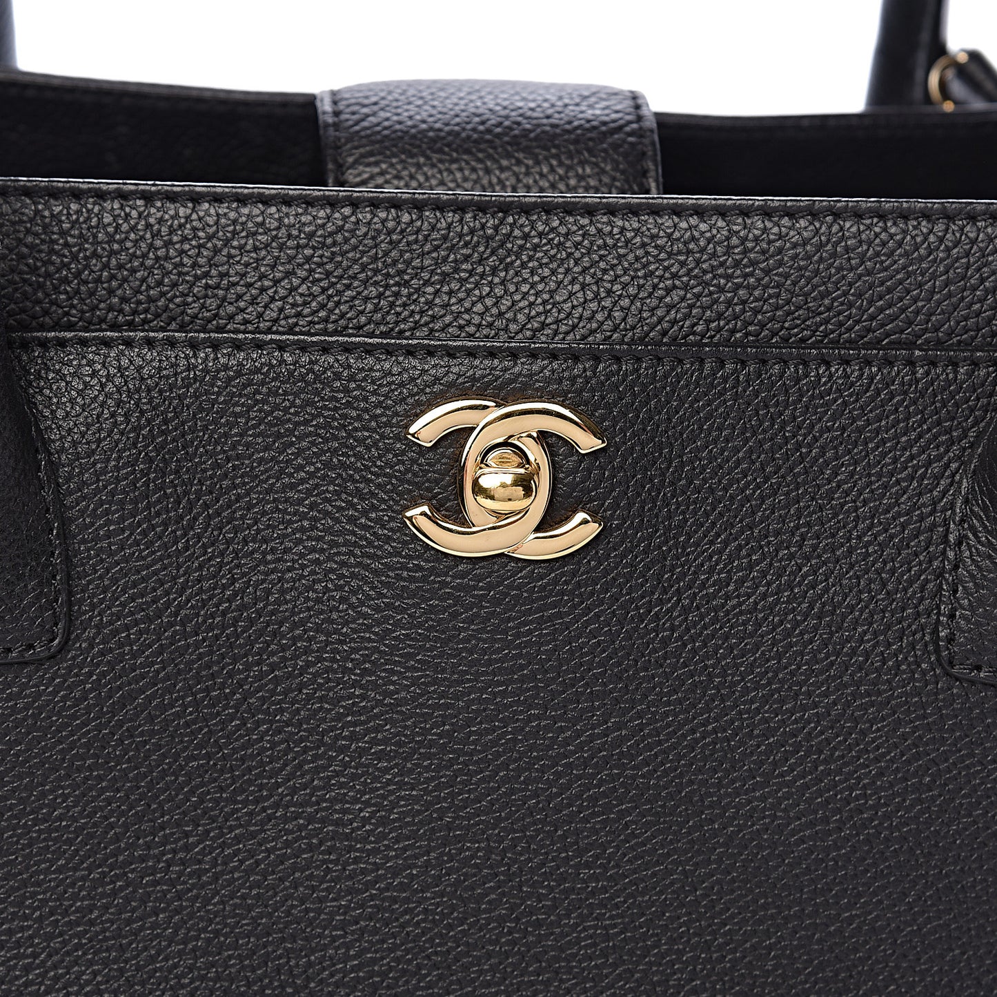 Calfskin Cerf Executive Shopper Tote Black