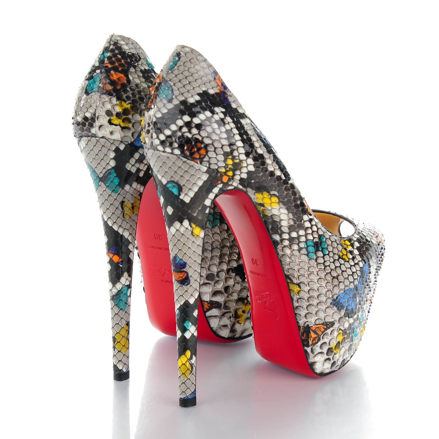 Christian Louboutin Python Butterfly Print Highness 160 Pumps 39 Multicolor 4 of 7