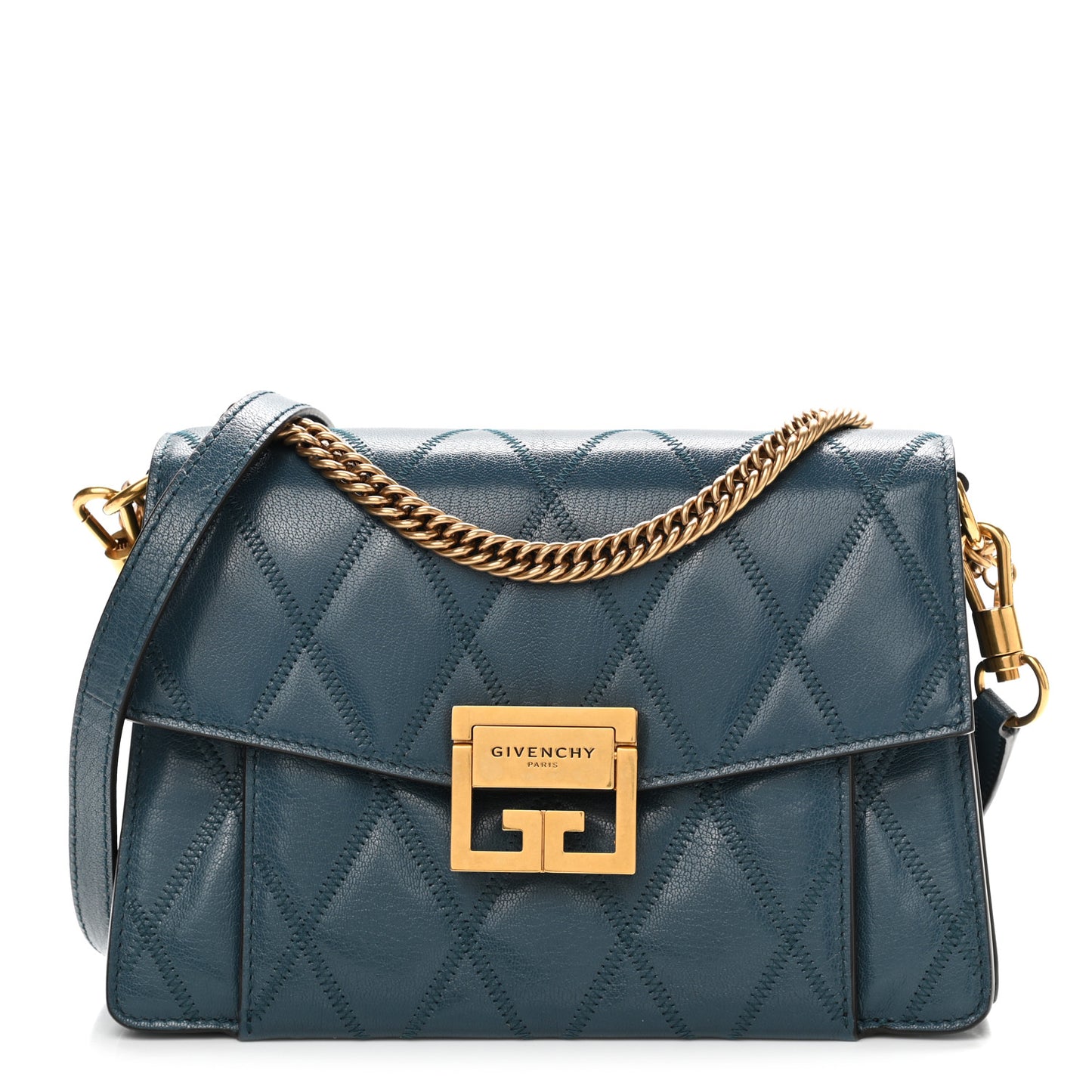 Goatskin Quilted Small GV3 Shoulder Bag Blue