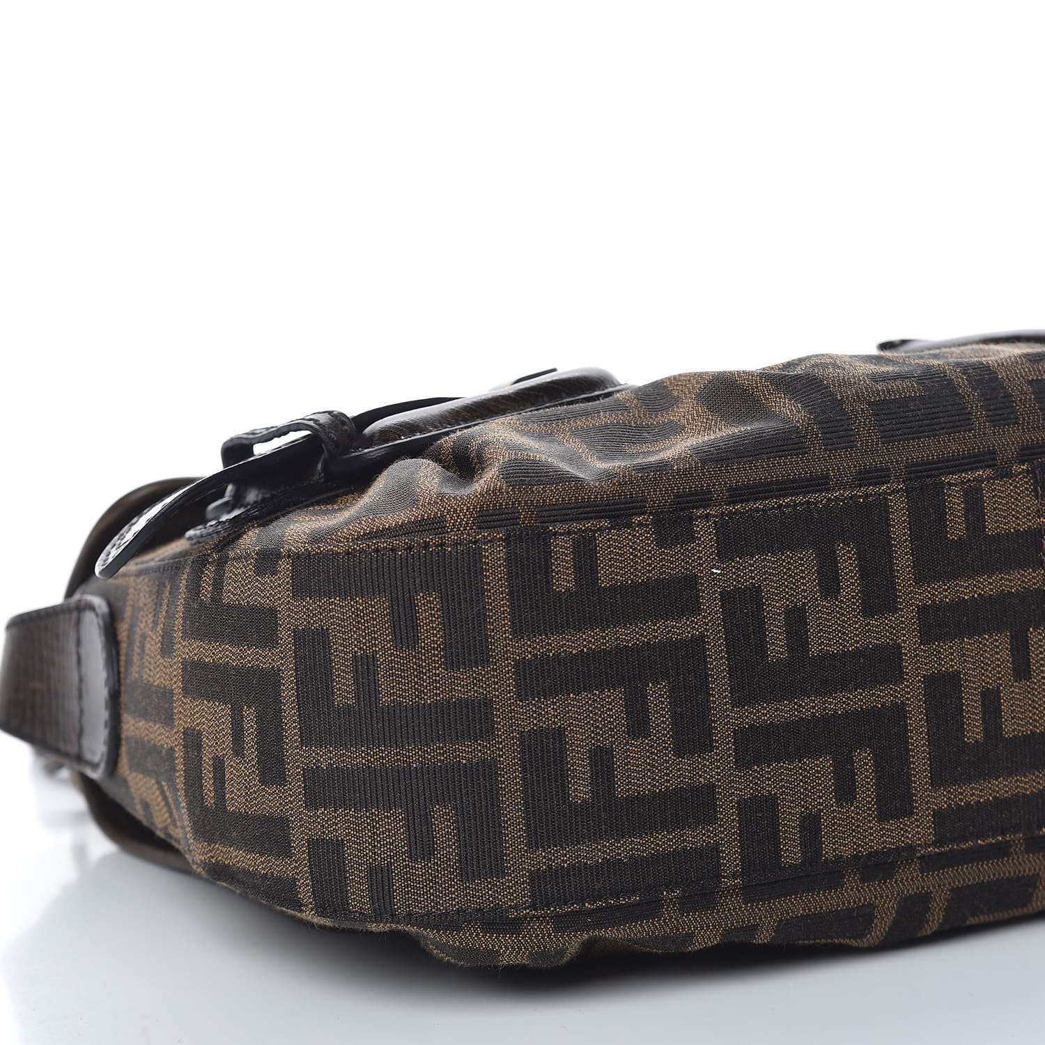 Fendi Zucca B Bis Flap Bag Tobacco Castagna 9 of 10