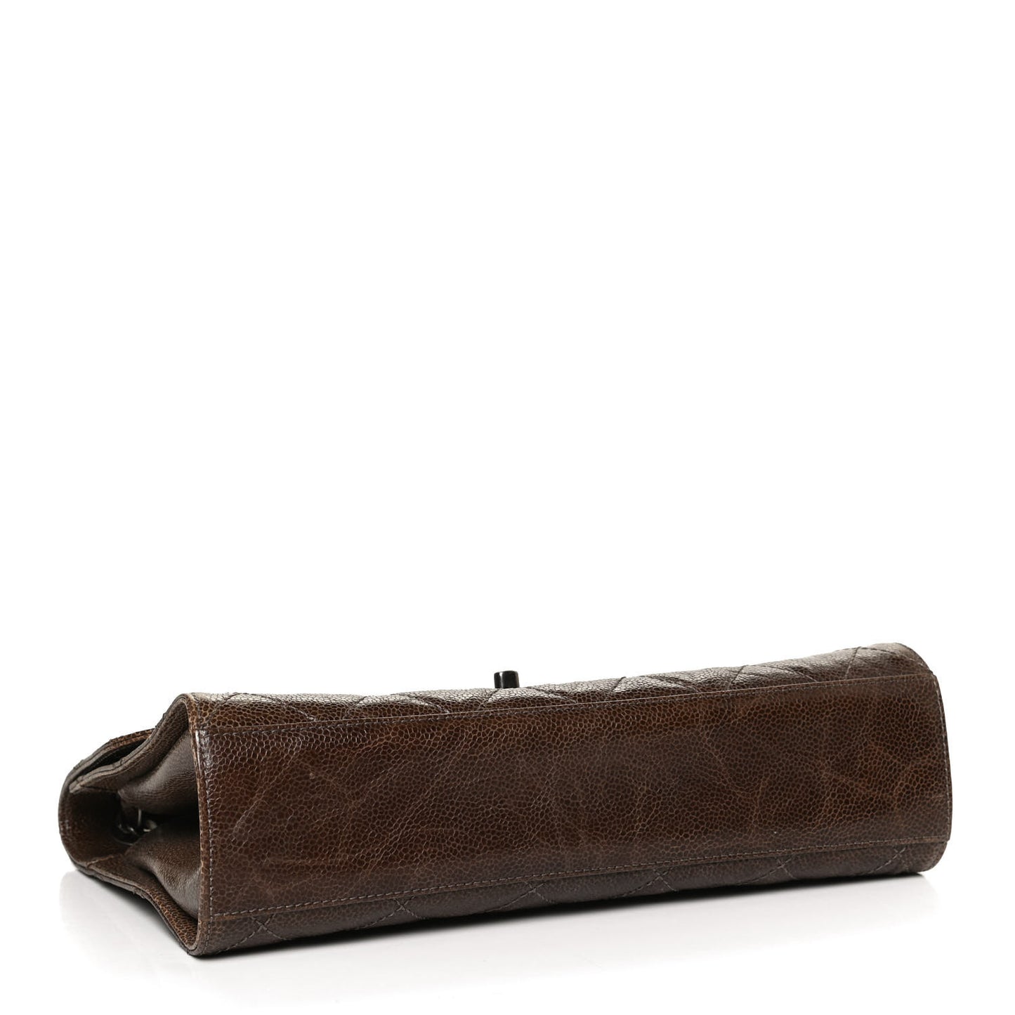 Crumpled Grained Calfskin Medium CC Crave Flap Brown