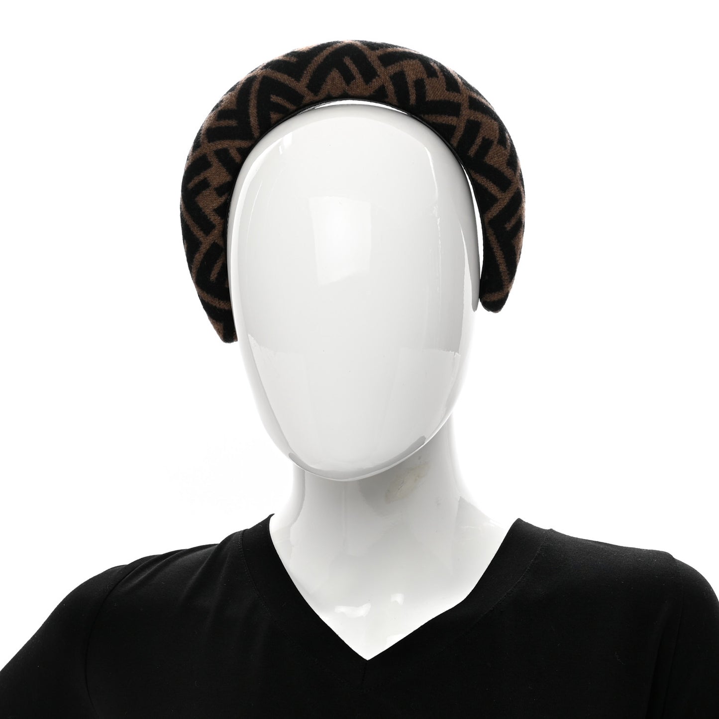 Wool Cashmere FF Logo Headband Tobacco