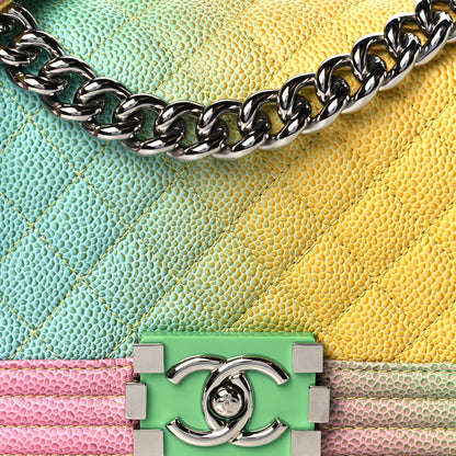 Chanel Caviar Quilted Small Cuba Rainbow Boy Flap Multicolor 8 of 10