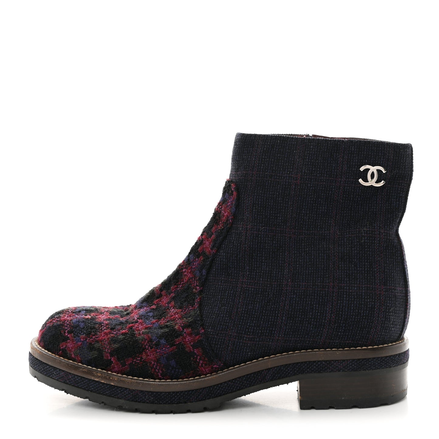 Tweed CC Short Boots 40 Bleu Fonce