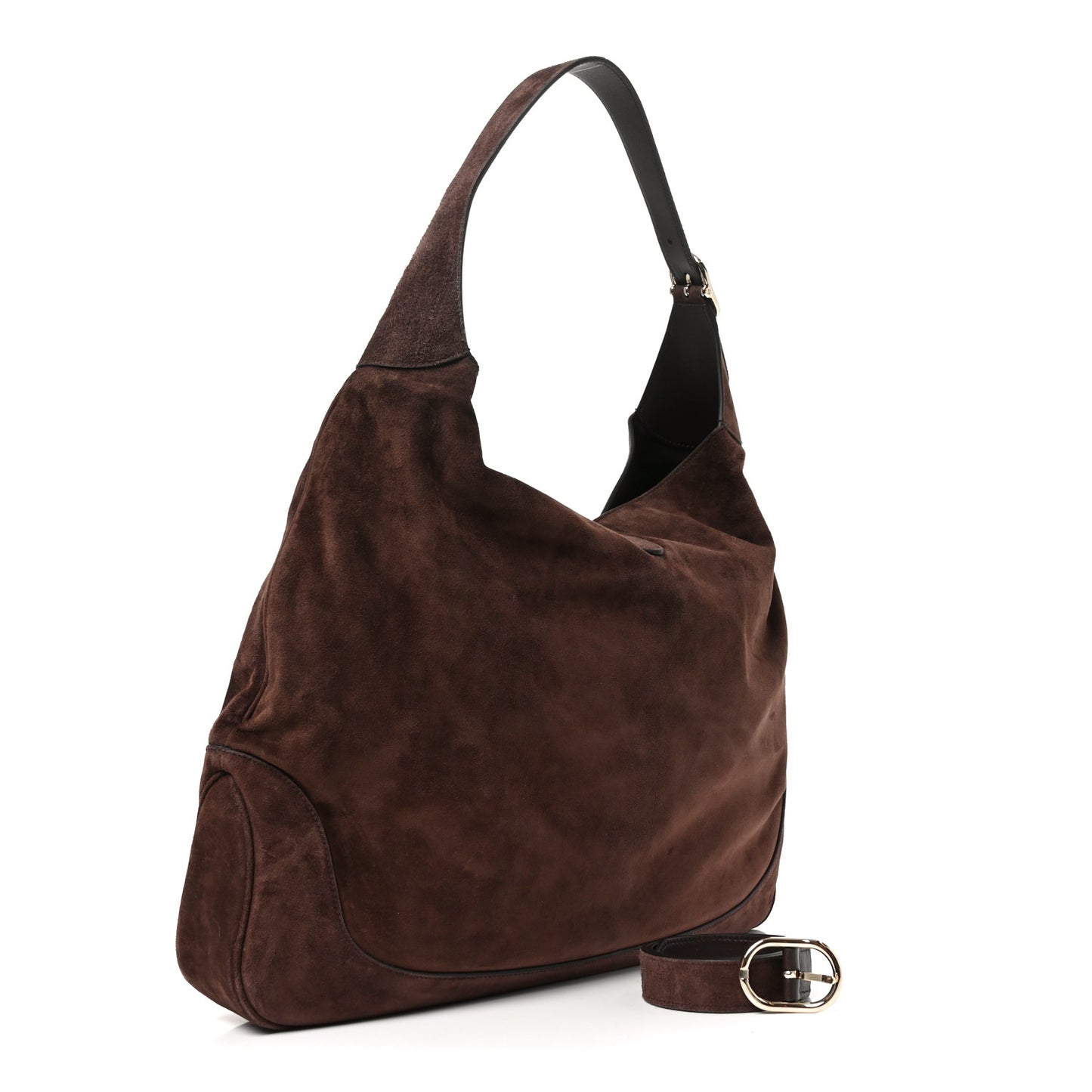 Suede Jackie 1961 Giorno Shoulder Bag Dark Brown