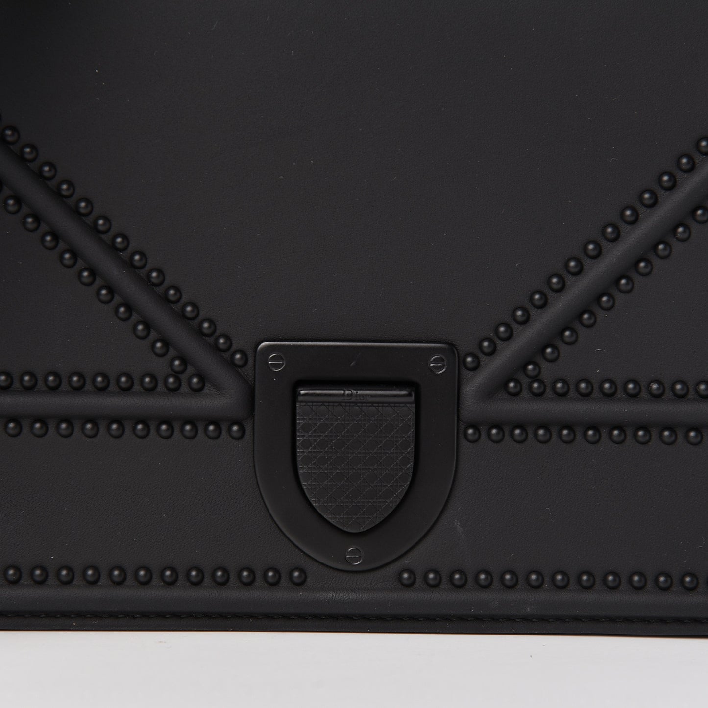 Ultra Matte Calfskin Studded Medium Diorama Flap Bag Black