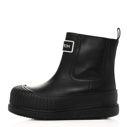 Louis Vuitton Calfskin Polar Flat Ankle Boots 38 Black 1 of 10