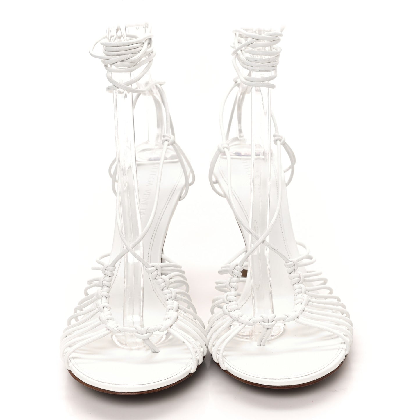 Nappa Dot Ankle Tie Sandals 37.5 White
