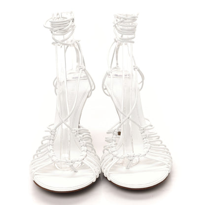 Bottega Veneta Nappa Dot Ankle Tie Sandals 37.5 White 2 of 8