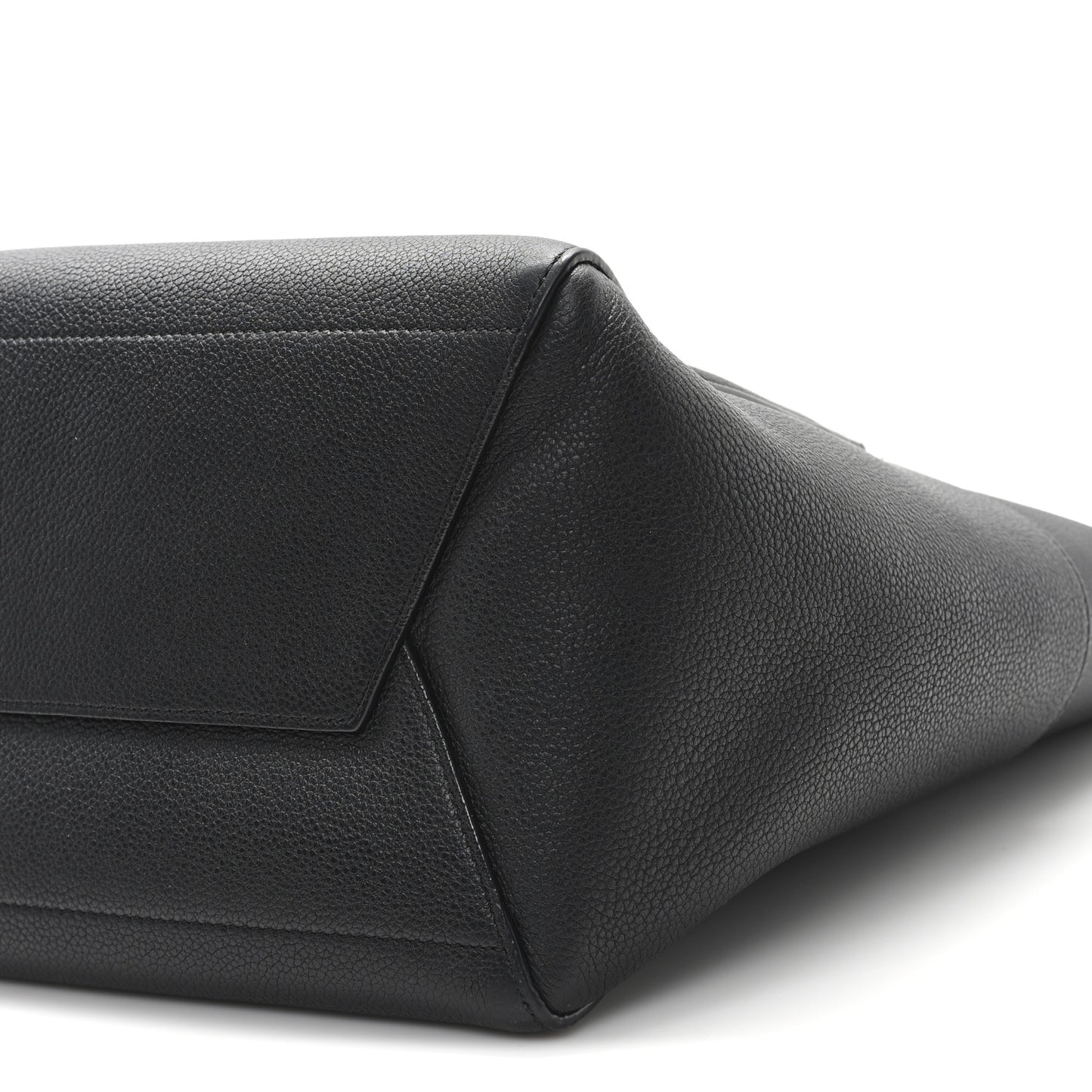 Soft Grained Calfskin Sangle Bucket Bag Black