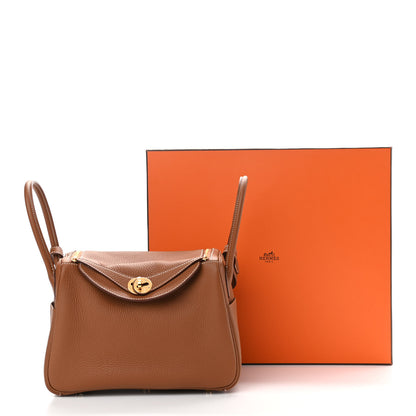 Hermes Taurillon Clemence Lindy 26 Gold 11 of 11