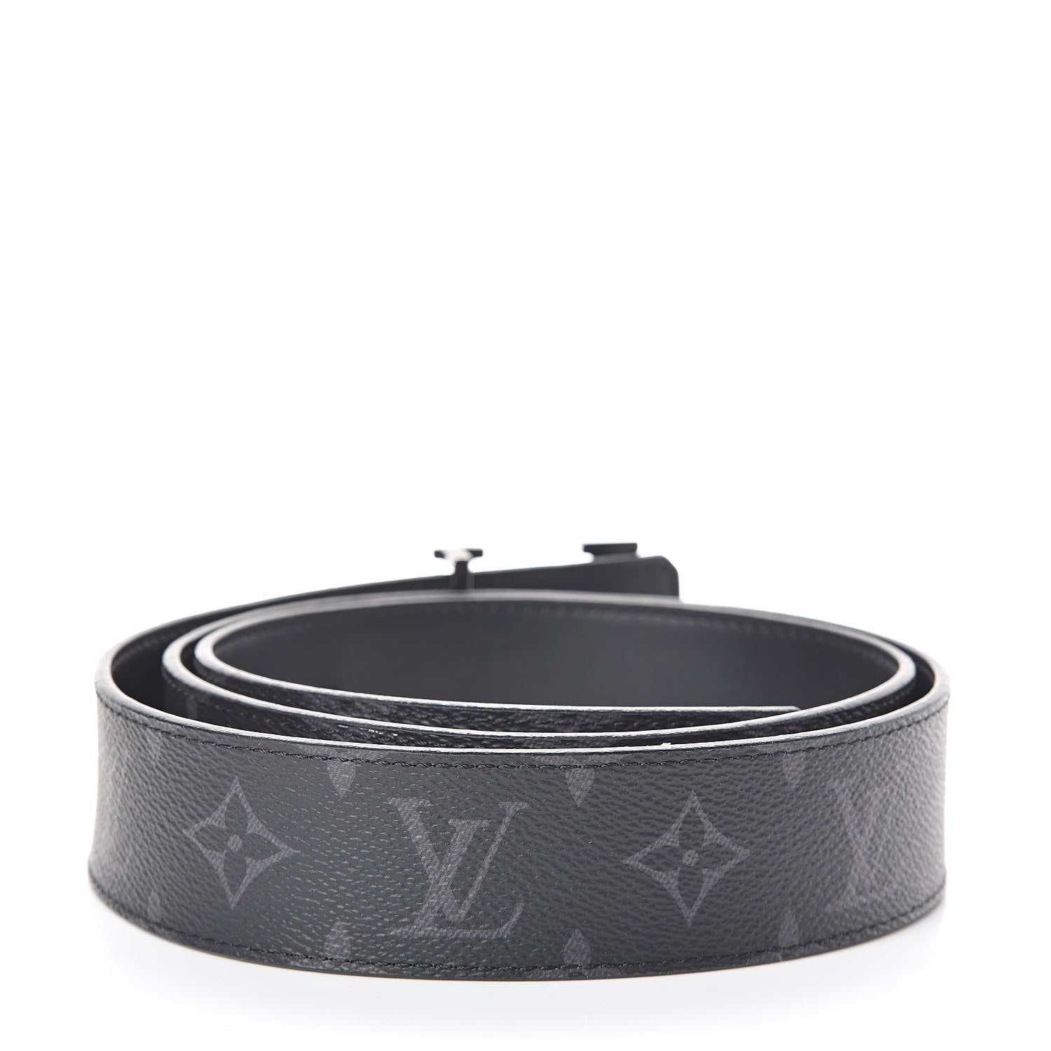 Louis Vuitton Monogram Eclipse Taigarama 40mm LV Initiales Reversible Belt 100 40 Black 3 of 6