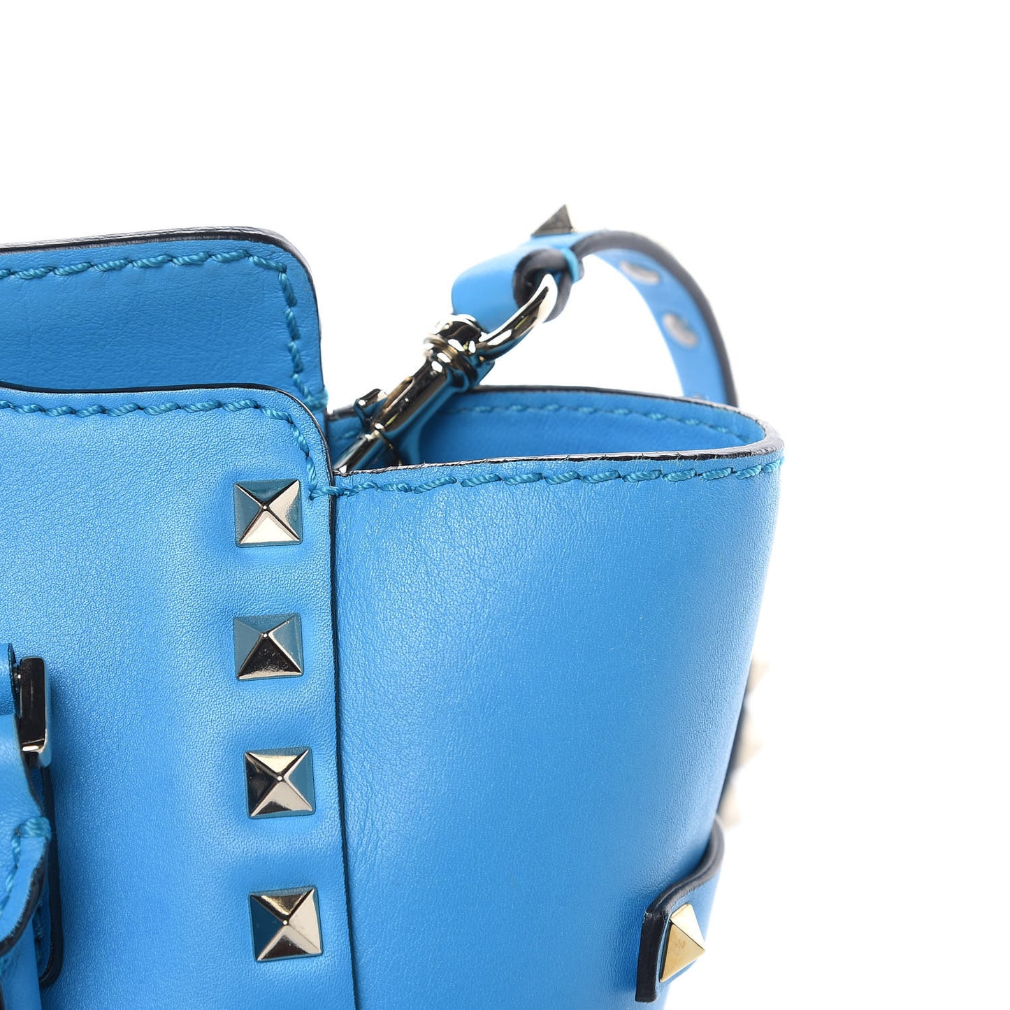 Vitello Mini Rockstud Double Handle Tote Parrot