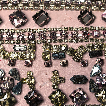 Valentino Garavani Vitello Crystal Embellished Medium Glam Lock Rockstud Flap Poudre 18 of 18