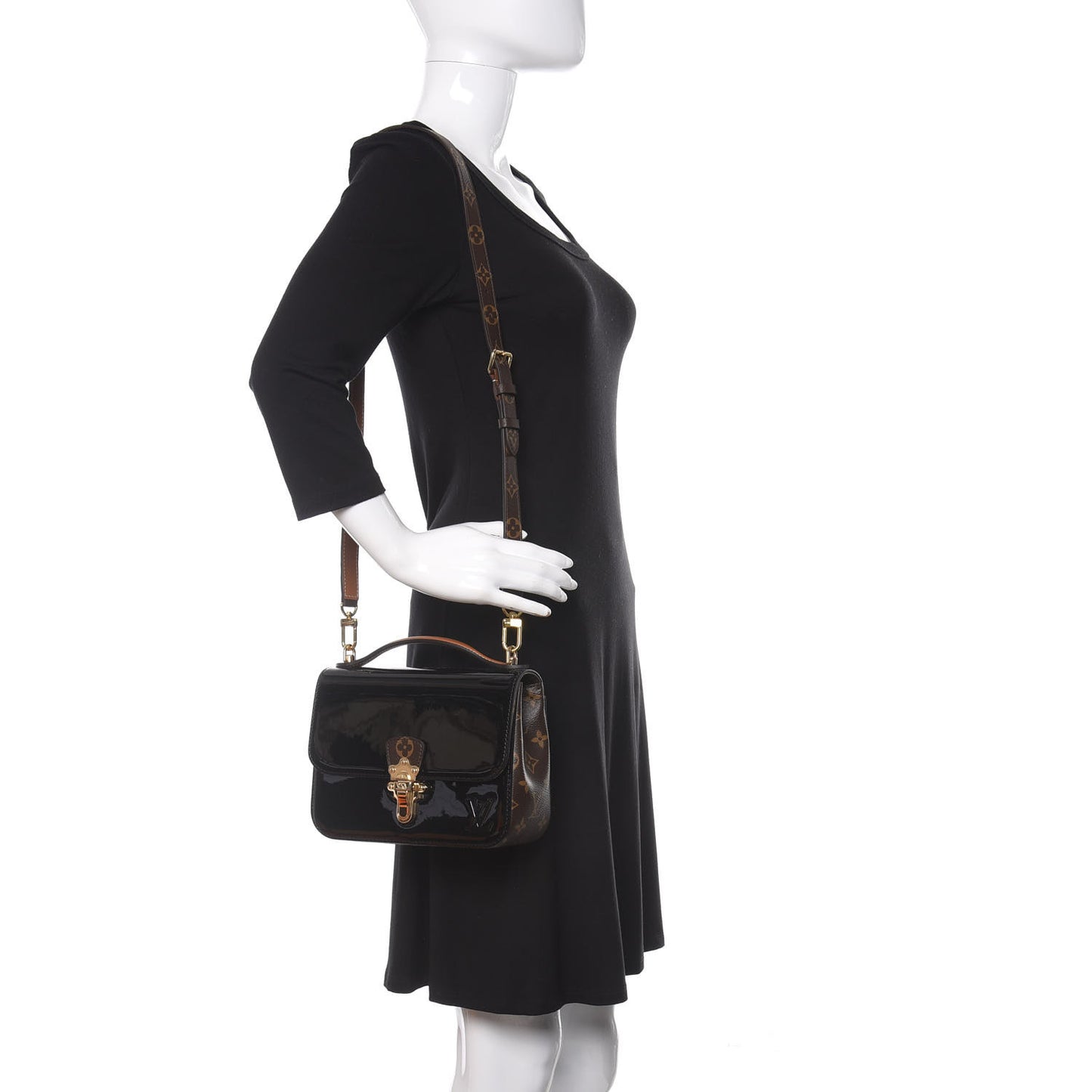 Patent Calfskin Monogram Cherrywood BB Black