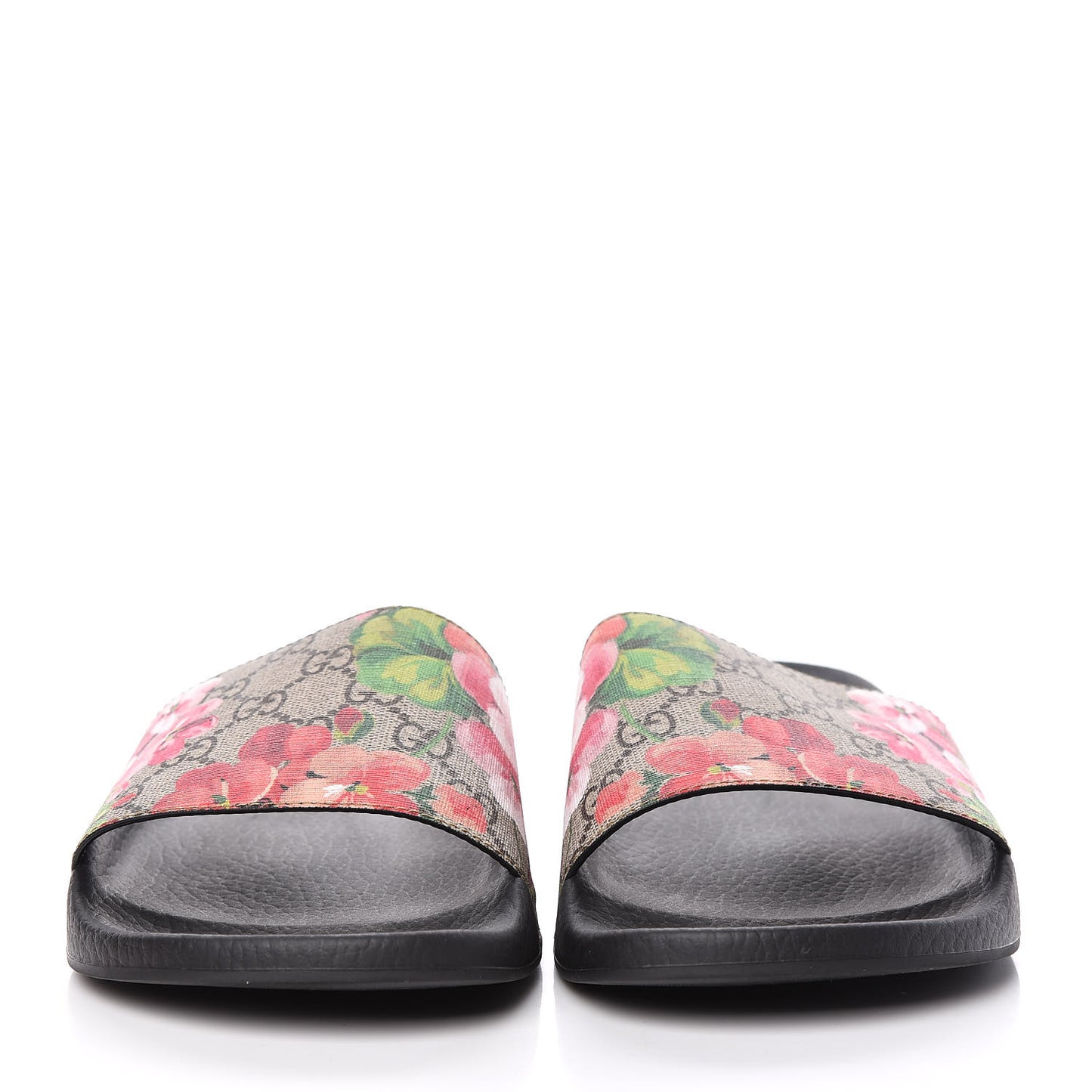GG Supreme Monogram Blooms Slide Sandals 42 Beige Multicolor