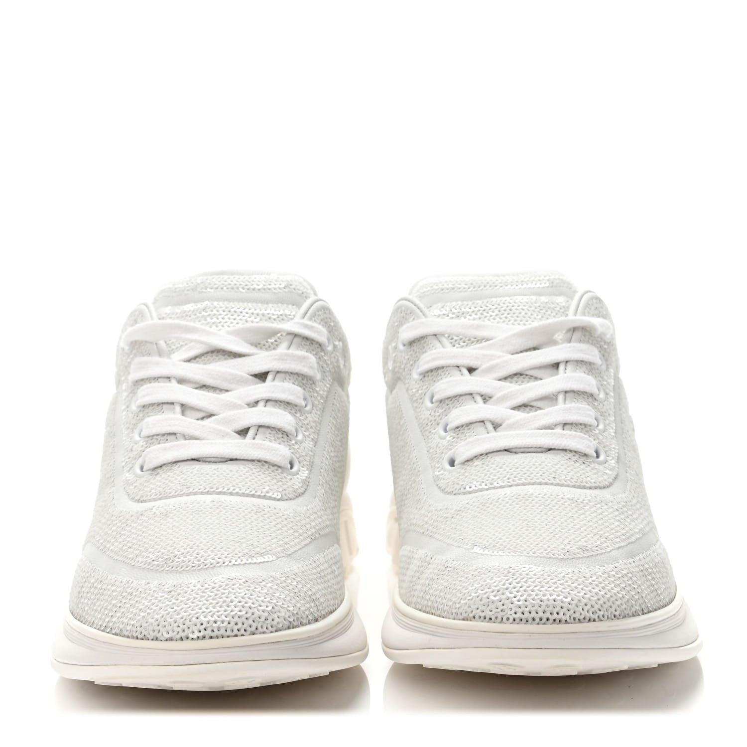 Chanel Sequin CC Sneakers 40 White 2 of 4