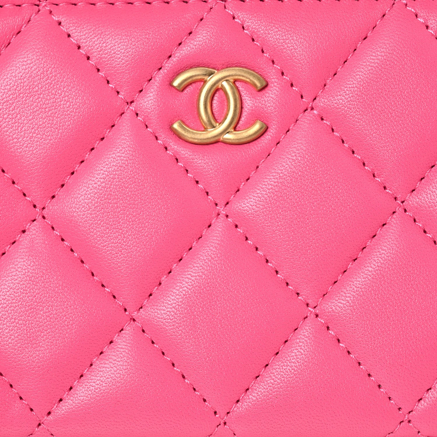Chanel Lambskin Enamel Quilted Small Coco Hearts Vanity Case With Chain Pink 8 of 12
