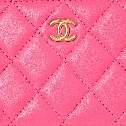 Chanel Lambskin Enamel Quilted Small Coco Hearts Vanity Case With Chain Pink 8 of 12