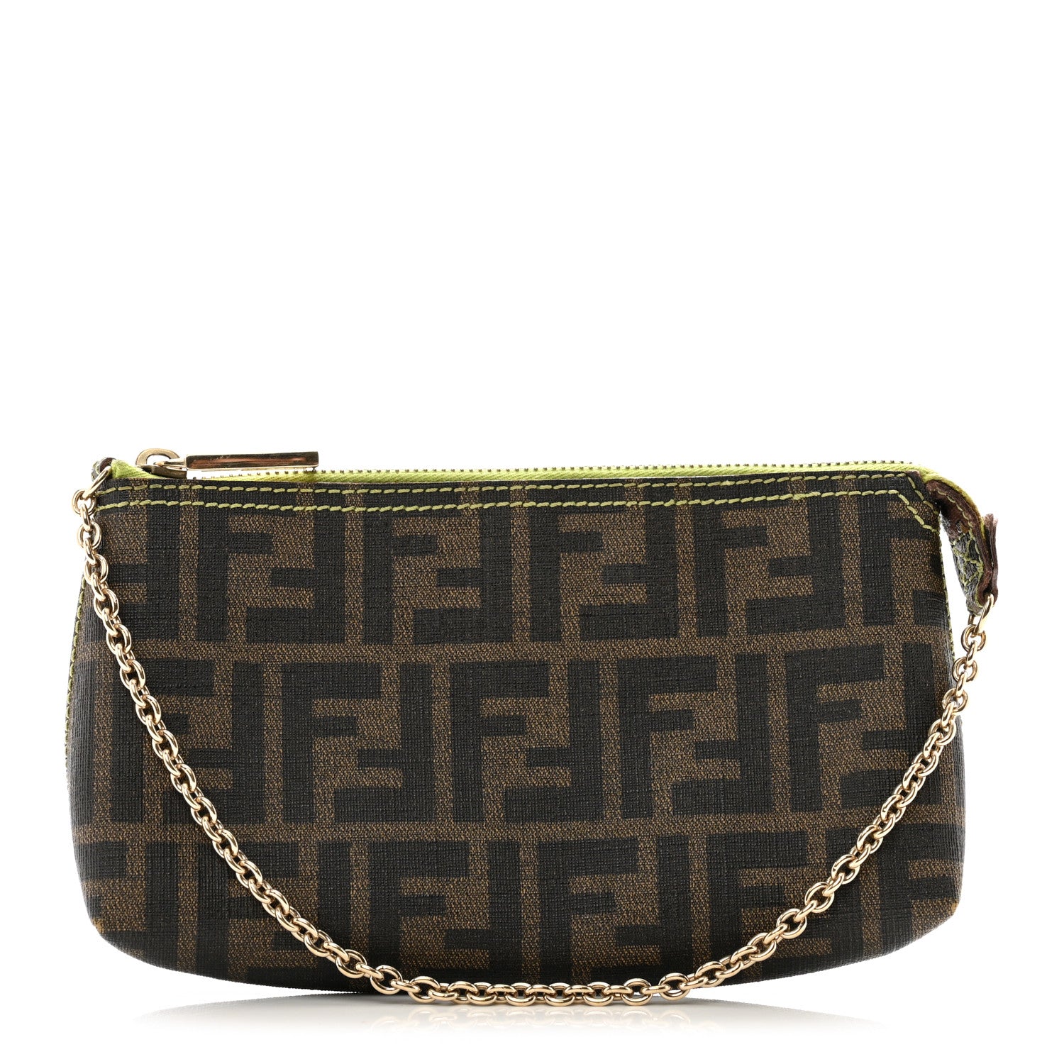 Fendi Zucca Spalmati Pochette Tobacco Wasabi 1 of 9