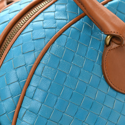 Bottega Veneta Nappa Intrecciato Bowling Bag Blue 10 of 13