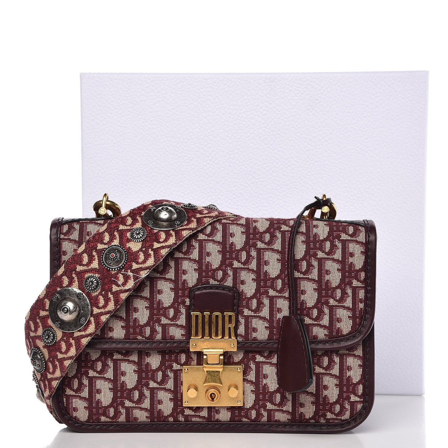 Oblique DiorAddict Flap Bag Burgundy
