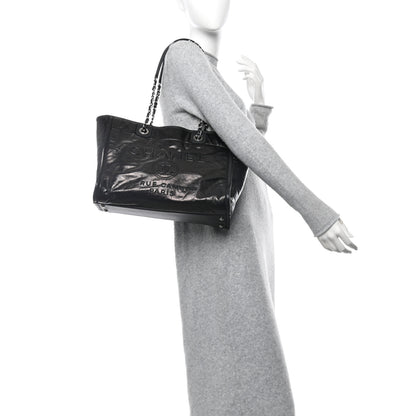Chanel Glazed Calfskin Small Deauville Tote Black 2 of 10