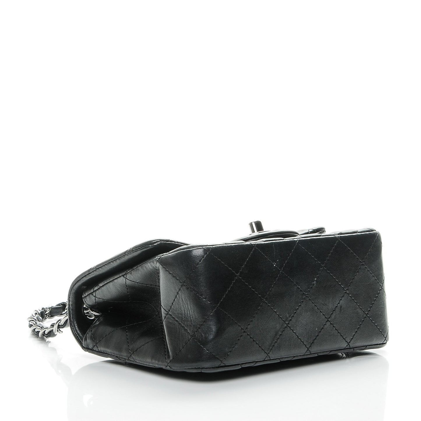 Lambskin Quilted Mini Square Flap Black