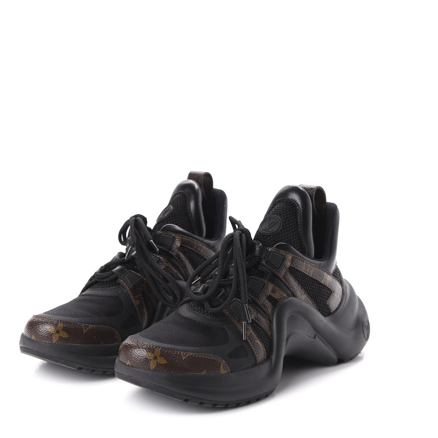 Louis Vuitton Calfskin Patent Monogram LV Archlight Sneakers 39 Black 3 of 8