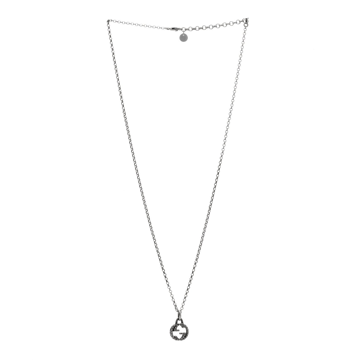 Gucci Sterling Silver Interlocking G Pendant Necklace 2 of 3