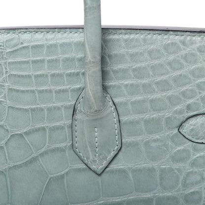 Hermes Matte Alligator Birkin 35 Ciel 23 of 33
