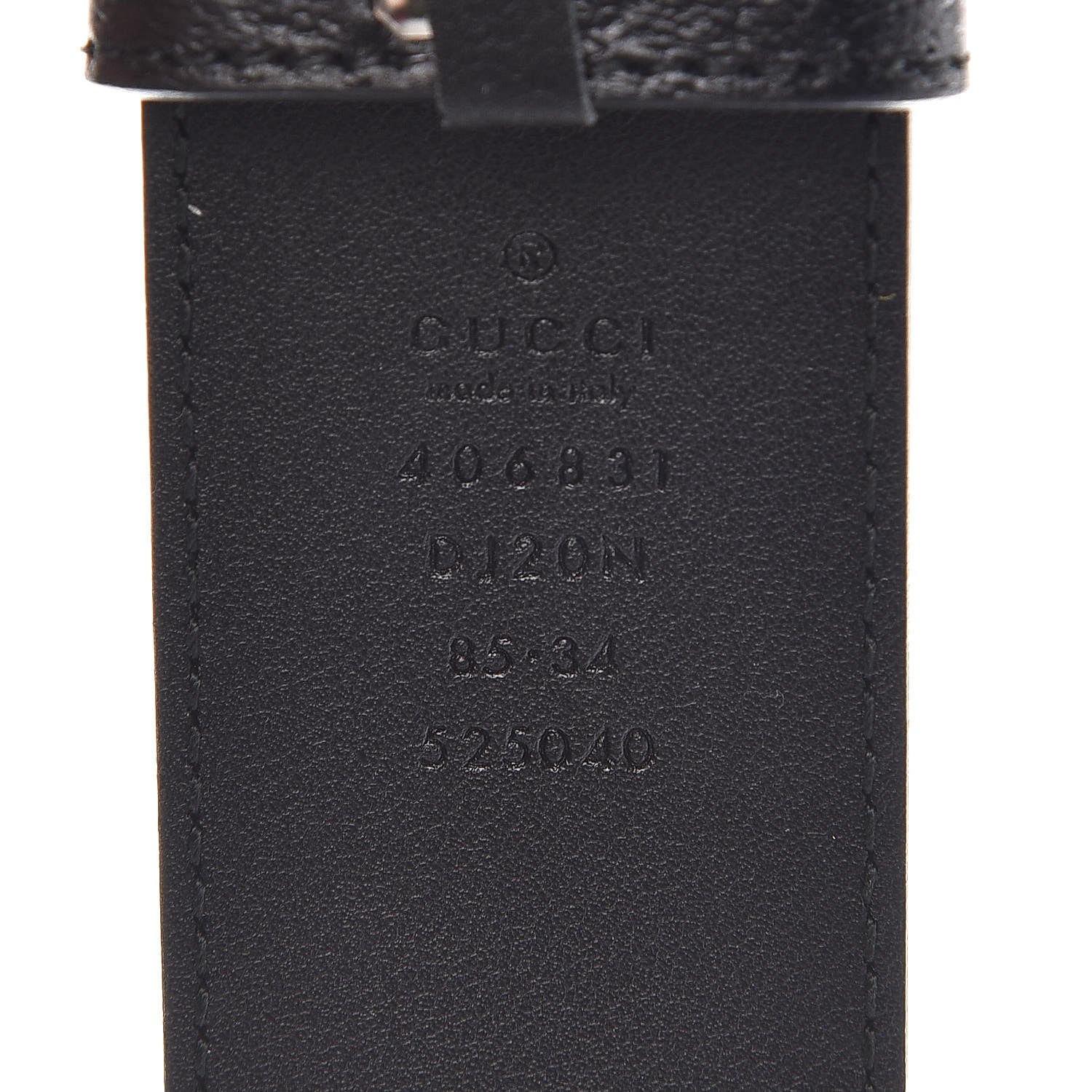 Gucci Textured Dollar Calfskin Nickel Double G 40mm Belt 85 34 Black 4 of 7