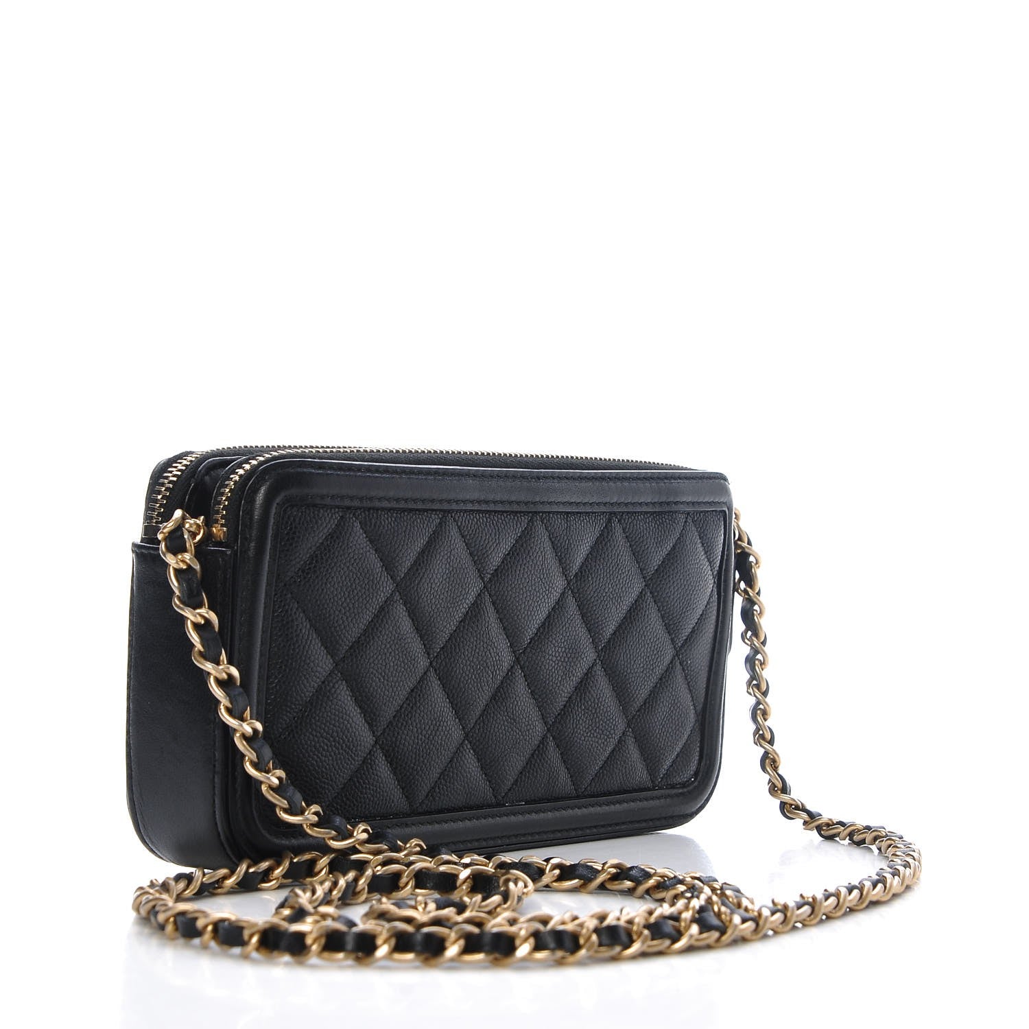 Chanel Caviar Quilted CC Filigree Clutch With Chain Black 3 of 9